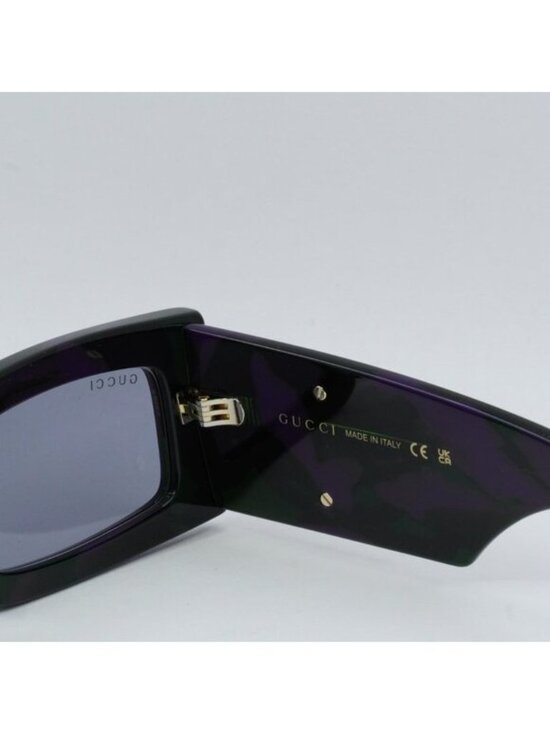 Gucci GG1425S 003 Sunglasses Big Spotted Purple And Green Havana Rectangle Frame main image 10